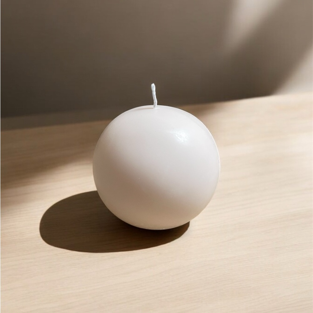 Premium 100% Natural Wax - White Sphere Candle - Scented - Aromatherapy - Gift